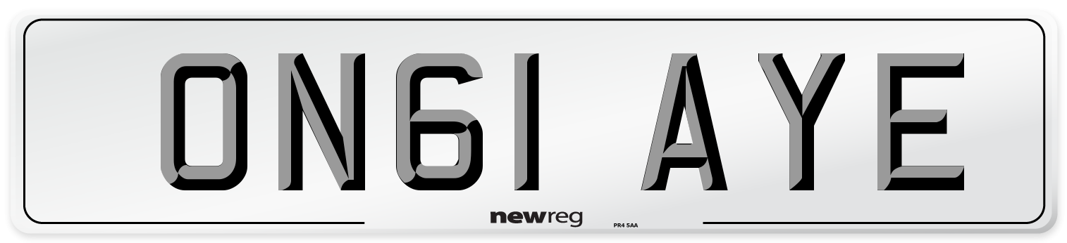 ON61 AYE Number Plate from New Reg